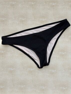 Like New Shade & Shore Black Ribbed Swim Bottom Sz S